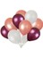 30 Adet Metalik Balon (Bordo - Rose Gold - Beyaz Karışık) Uçan Balon 1