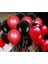 100 Adet Kırmızı-Siyah Renk Metalik Helyum Uyumlu Uçan Balon Parti Süslemeleri 2