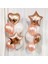 Rose Gold Konsept Yıldız Kalp Folyo Balon ve Metalik Balon Set Doğum Günü Rosegold Balon Set 1