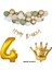 50 Adet Balon Küf Beyaz Ten Gold Renk Happy Bırthday Banner Yaş Rakam Folyo Balon ve Kral Taç Set 1
