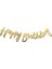Gold Happy Bırthday Banner ve 100 Adet Metalik Balon ve Zinciri Gold Gri Siyah Balon 2