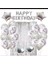 Gümüş Happy Bırthday Perdeli Şeffaf Balonlu Doğum Günü Seti 1