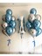 Krom Gri ve Mavi Balon Seti Krom Gri Set 1