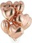 Kalp Folyo Balon 5 Adet 40 cm 16" Inç Rose Gold Renk 1