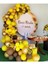 100 Adet Ayçiçeği Konsept Soft Balon ve Zinciri Pastel Sarı Karamel Metalik Gold 1