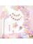 100 Adet Makaron Balon Zinciri ve Pembe Gold Banner Kalp Folyo Balon Set Makaron Balon Set 1