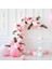 100 Adet Pembe Beyaz Metalik Balon ve Balon Zinciri Pembe Beyaz 1
