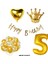 Meri Parti Gold Temalı Happy Bırthday Doğum Günü Set Yaş Balonu Kral Taç Balon Kalp Balon Lateks Balon Set 1