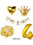Gold Temalı Happy Bırthday Doğum Günü Set Yaş Balonu Kral Taç Balon Kalp Balon Lateks Balon Set 1