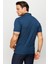 Erkek Polo Yaka Yakası ve Kolu Triko T-Shirt Petrol 3