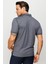 Erkek Polo Yaka Yakası ve Kolu Triko T-Shirt Füme 4