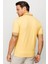 Erkek Polo Yaka Yakası ve Kolu Triko T-Shirt Sarı 4