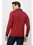 Erkek Polo Yaka Tüy Desenli Sweatshirt Bordo 4