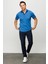 Erkek Polo Yaka Yakası ve Kolu Triko Cepli T-Shirt Saks 3