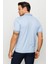 Erkek Polo Yaka Yakası ve Kolu Triko T-Shirt Mavi 4