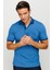 Erkek Polo Yaka Yakası ve Kolu Triko Cepli T-Shirt Saks 5
