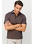 Erkek Polo Yaka Yakası ve Kolu Triko Cepli T-Shirt Kahve 1