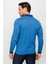 Erkek Polo Yaka Jakarlı Minik Desenli Sweatshirt Lacivert 4
