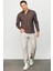 Erkek Polo Yaka Yelken Desenli Sweatshirt Kahve 3