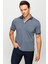 Erkek Polo Yaka Yakası ve Kolu Triko Cepli T-Shirt Füme 5