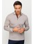 Erkek Polo Yaka Kare Desenli Uzun Kollu Sweatshirt Bej 3