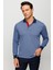 Erkek Polo Yaka Jakarlı Minik Desenli Sweatshirt Saks 2