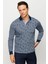 Erkek Polo Yaka Yelken Desenli Sweatshirt Füme 2
