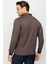 Erkek Polo Yaka Desenli Uzun Kollu Sweatshirt Kahve 4