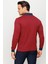 Erkek Polo Yaka Jakarlı Minik Desenli Sweatshirt Bordo 4