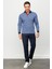 Erkek Polo Yaka Yelken Desenli Sweatshirt Lacivert 2