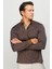 Erkek Polo Yaka Yelken Desenli Sweatshirt Kahve 1