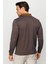 Erkek Polo Yaka Yelken Desenli Sweatshirt Kahve 4