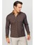 Erkek Polo Yaka Yelken Desenli Sweatshirt Kahve 5