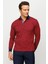 Erkek Polo Yaka Yelken Desenli Sweatshirt Bordo 2