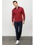 Erkek Polo Yaka Yelken Desenli Sweatshirt Bordo 3