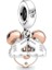 Gümüş S925 Damgalı Disney Mickey Mouse Gizlenen Çift Sallantılı Charm 1