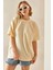Bej Oversize Basic T-Shirt 3YXK1-47087-25 5