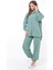 Kadın Aerobin Gömlek-Pantolon Alt Üst Ikili Takım Su Yeşili 1