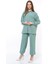 Kadın Aerobin Gömlek-Pantolon Alt Üst Ikili Takım Su Yeşili 2