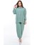 Kadın Aerobin Gömlek-Pantolon Alt Üst Ikili Takım Su Yeşili 5