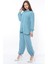 Kadın Aerobin Gömlek-Pantolon Alt Üst Ikili Takım Bebe Mavisi 4