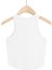 Kadın Oval Etekli Beyaz Renk Bisiklet Yaka Crop Top Bluz 2