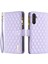Samsung Galaxy A34 5g Baskılı Rhombus Desen Pu Deri Kılıf Folio Manyetik Cüzdan Stand Zipper Cep Telefon Kapağı Kayışla (Yurt Dışından) 1
