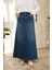 2254-DENIM Klasik Etek Koyu Mavi 1