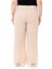 Büyük Beden Beli Lastikli Astarlı Bol Paça Şifon Bej Pantolon 3