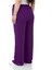 Büyük Beden Beli Lastikli Astarlı Bol Paça Şifon Mor Pantolon 3