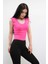 Süveter Model Triko Bluz Fuşya 3