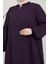 Medine Ipeği Tesettür Pile Detaylı Ferace MDC-0165 Mürdüm 5