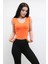 Süveter Model Triko Bluz Turuncu 3
