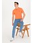 Erkek Turuncu Basic T-Shirt 50262933-VR051 4